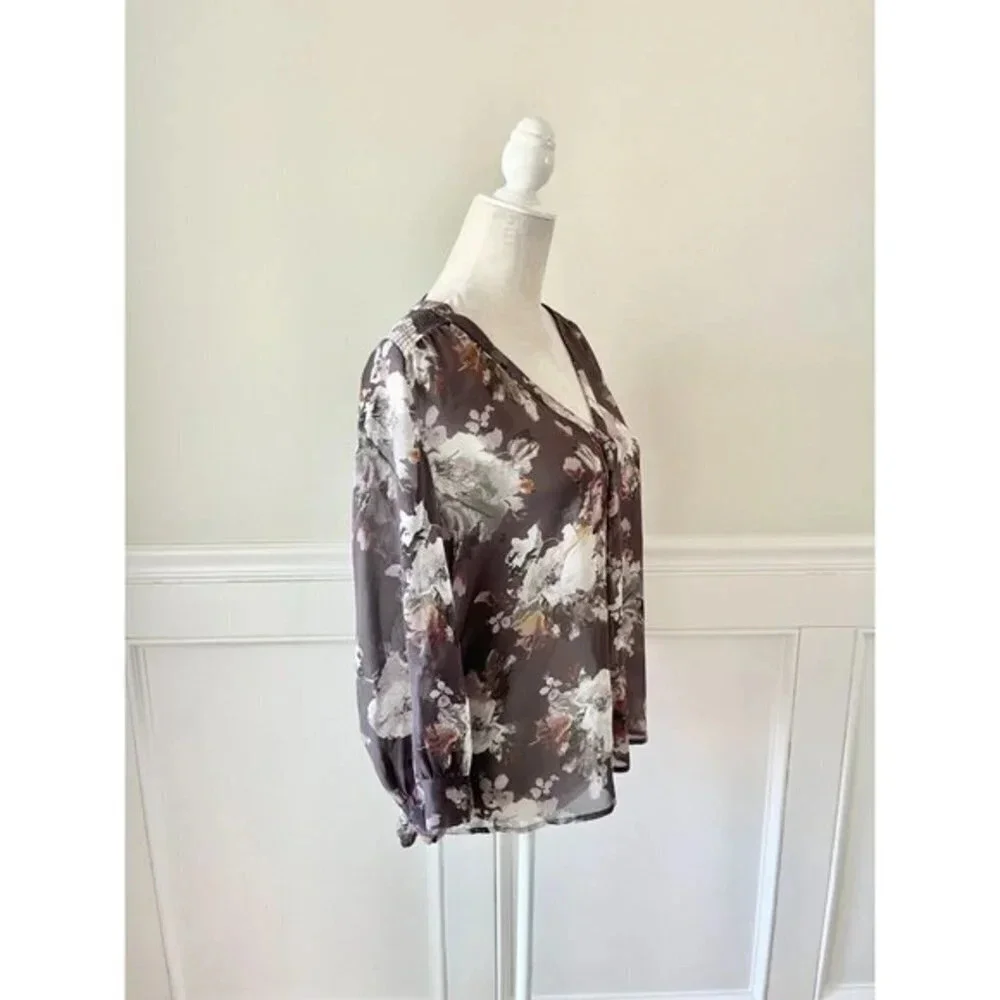 Joie Silk Floral Vneck Blouse S
